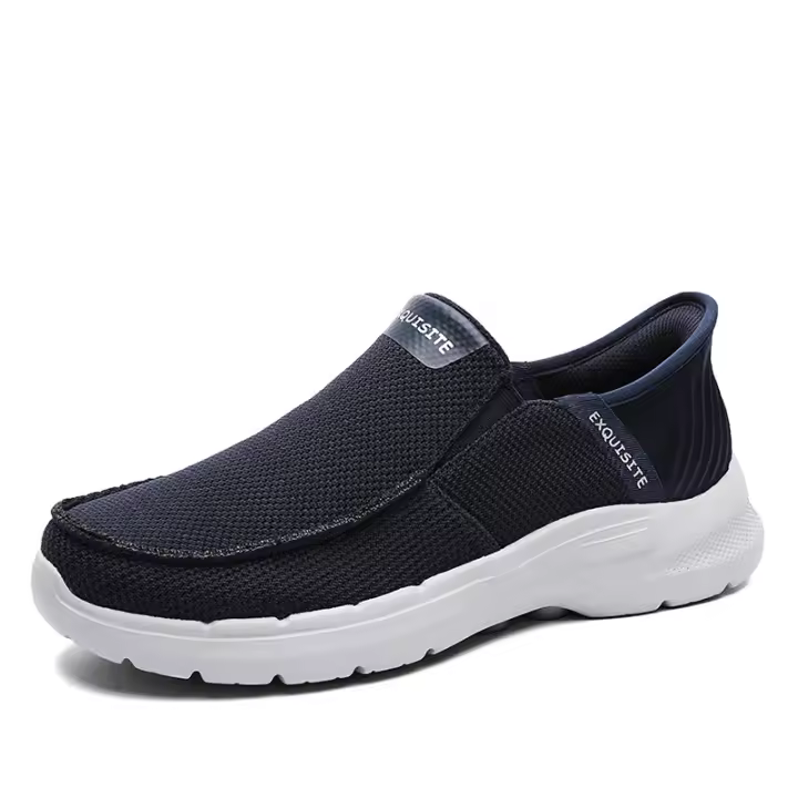 Los hombres zapatos transpirables de malla tejida ultra-ligeros con suela gruesa de pedal. - 1