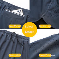 Pantalones de Compresión para Hombres 2 en 1 Leggings Deportivos con Bolsillo Trasero y Cremallera - details 5