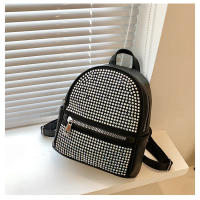 Mochila casual simple, moderna y de gran capacidad, diamantes de imitación de gas extranjero, bolsa de gas extranjero. - details 18