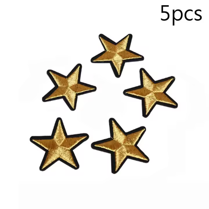 Tela para coser en la ropa, parche para planchar, apliques, insignias, pegatinas, estrellas, 5/10 piezas - 1