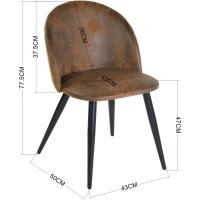 Juego de 4 sillas de comedor con asiento y respaldo suaves, con patas de metal macizo, para salón, dormitorio, cocina o comedor, ante marrón - details 99