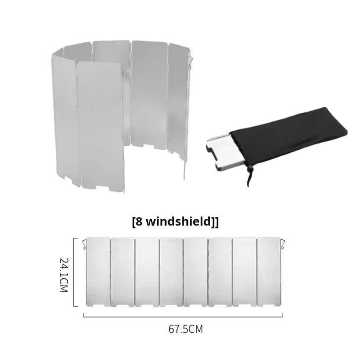 Estufas de Camping ultraligeras para exteriores, 10 placas, escudo, parabrisas, cocinas de Gas, deflectores de viento - 1