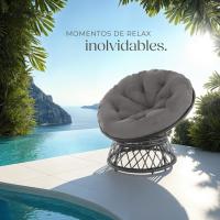 Muebles Jardín Exterior Resistentes a Intemperie, Sillón para Conjunto Jardín Exterior, Cojín Grande y Mullido, Altura Ajustable - Gris - details 15
