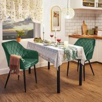Silla de Comedor de Terciopelo Silla de Cocina con Respaldar Carga Máx. 120 kg Patas de Metal - details 48