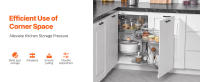 SucceBuy Organizador extraíble de esquina ciega de 18 pulgadas de ancho - Estante de 2 niveles y 4 para almacenamiento óptimo en la cocina - details 0