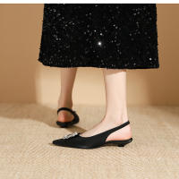 Nuevos zapatos planos de estilo francés con hebilla cuadrada y boca baja para mujer - details 12