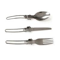 3UDS 1 Juego de elementos esenciales Spork vajilla portátil plegable de acero inoxidable villa camping turismo cocina - details 2