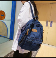 Nueva moda simple tendencia mochila de gran capacidad bolsa de mezclilla duradera universidad escuela secundaria junior escuela secundaria bolsa de estudiante - details 30