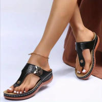 Women's Platform Flip Flops Comfortable Open Toe Slip On Shoes Women Casual Walking Shoes - details 9