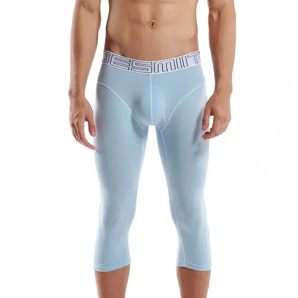 3/4 Leggings Men Compression Pants Running Gym Tights Fitness Leggins Sportswear Shorts High Elastic Breathable Sport Long John - 1