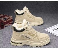 Zapatos de senderismo cálidos antideslizantes transpirables de algodón de invierno para hombre con plantilla de PU botas de nieve resistentes al desgaste para exteriores resistentes al frío - details 14