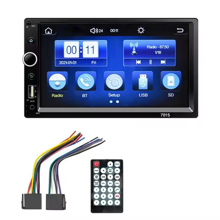 Reproductor Multimedia para coche, autorradio HD de 7 pulgadas, MP5, Audio 7015, compatible con Carplay - 1