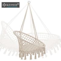 Silla Colgante con Cojín - Sillón Colgante Chill para Adultos y Niños Hamaca hasta 150 kg Asiento Colgante Suspensión Interior y Exterior Sala de Estar y Jardín Terraza, Beige - details 25