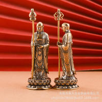 Pie de latón puro, adornos, muebles, sala de estar, salón budista, decoración de escritorio, artesanías, rey Buda tibetano - details 6