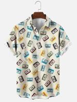 Camisa de manga corta hawaiana transpirable informal con estampado Rockabilly Vintage Rocker Rock N Roll para hombre - details 4