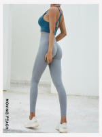 Pantalones largos ajustados de Yoga para mujer, mallas para correr a la moda, color melocotón móvil - details 26