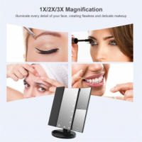 Espejo de Vanidad LED Plegable Luz de Magnificación 1X/2X/3X Rotación de 180° Pantalla Táctil - details 0