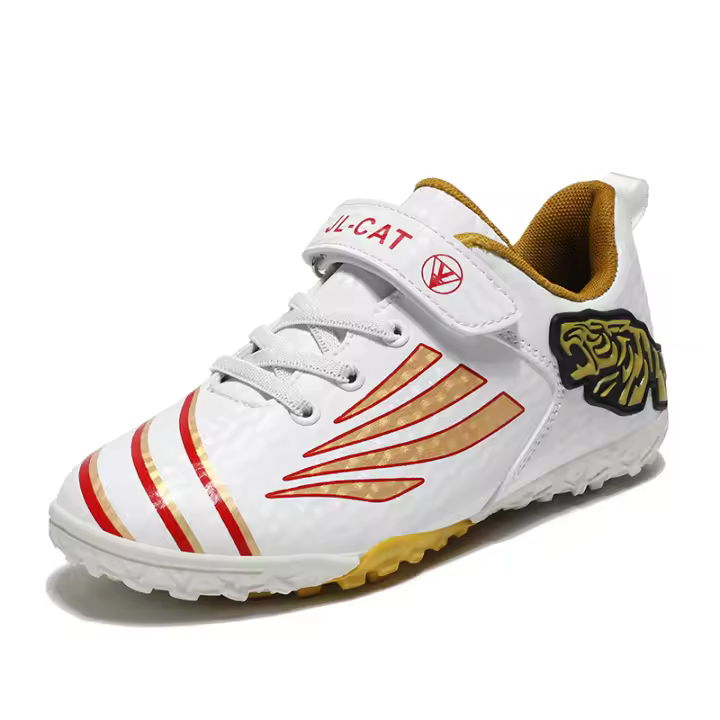 Zapatos de fútbol dorados para niños, zapatillas deportivas cómodas antideslizantes, entrenadores para niños, nueva moda - 1