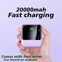 Viene con un banco de energía de 4 cables, 20000mAh, gran capacidad de carga rápida, carga Flash, ultradelgado - details 2