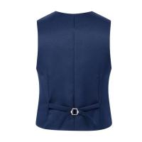 Chaleco de traje de Color puro para hombre, chaleco de negocios ajustado de un solo pecho, chaleco Formal con cuello en V para hombre, chaleco para hombre - details 18