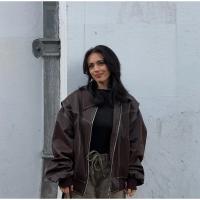 Chaqueta Bomber de Cuero para Mujer Arayas Casuales con Cremallera Chaquetas de Manga Larga Sueltas con Borla Moda 2024 - details 20