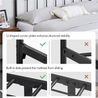 Cama Doble con Estructura Metálica Negra, Estructura Simple de Hierro para Colchón 140X200cm - details 7