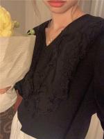 Blusa de verano para mujer, camisa de primavera, blusa para mujer, Blusas largas de gasa, informales, elegantes, Vintage, de manga larga, holgada de gran tamaño, blanca - details 20