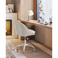 Silla de Oficina en Casa, Silla Giratoria de Algodón y Lino, Silla de Escritorio, Acolchada con Espuma, Altura Ajustable, para Estudio, Dormitorio, Azul Pálido OBG020Q01 - details 35