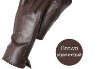 Guantes de piel de oveja para mujer, manoplas cortas de terciopelo fino para pantalla táctil, de cuero, de buena calidad, para invierno, 2226 - details 181