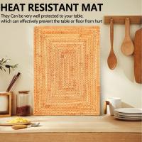 Manteles individuales de ratán antideslizantes, manteles individuales tejidos resistentes al calor para mesa de comedor, manteles individuales resistentes al calor para mesa de cena - details 4