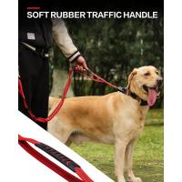 Correa táctica para perros de alta resistencia, plomo elástico que absorbe los golpes de 4 a 6 pies con 2 asas acolchadas, mosqueteero de Metal, cinturón de seguridad para automóvil, - details 5