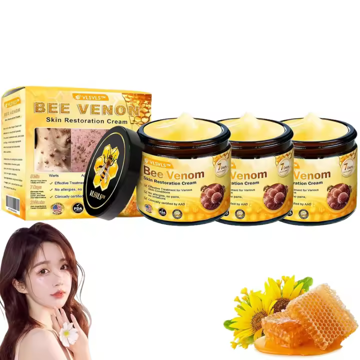 Crema de tratamiento de la piel con veneno de abeja profesional de restauración, crema integral con veneno de abeja VLSVLS, repara, hidrata y levanta 3 pulgadas - 1