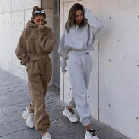 Conjunto de ropa deportiva para mujer, y pantalones Sudadera con capucha, chándal de gran tamaño, otoño - details 11
