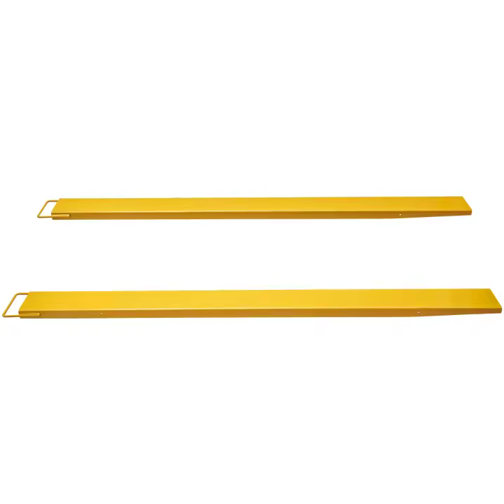 SucceBuy Extensiones de horquilla para palés, 96" de largo x 4.5" de ancho, extensiones de carretilla elevadora de acero al carbono de alta resistencia, 1 par de accesorios industriales para carretilla elevadora, amarillo - 1
