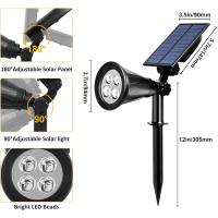 4 Unidades Foco Solar, Luces Solares Impermeables Exterior, Luz de Jardín, 2 Modos de Iluminación Opcionales, ángulo de 180 °   Ajustable, Luz de Proyecto Solar para Entrada, Camino. - details 28