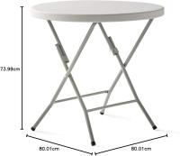 Mesa Plegable Portátil Multifuncional, 84x84x74cm, Cuadrada, Blanco - details 18