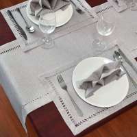 Camino de mesa de comedor cosido a mano, bufandas de tocador, entrelazado de hilo plateado (Beige oscuro, 12x72 corredores de mesa) - details 3