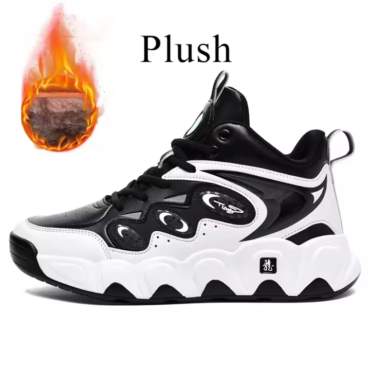 Zapatillas de Baloncesto para Hombre de Talla Grande Zapatos Deportivos de Cuero Antideslizantes para Invierno, Calientes y Nuevas - 1