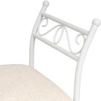Banqueta Dormitorio Classic de Metal Blanco y Tela de Lino de 74 cm - details 2