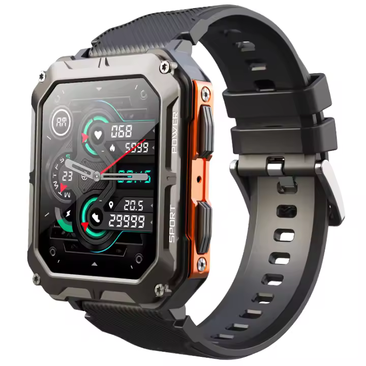 2024 Reloj inteligente militar para hombre con pantalla HD de 1,83 pulgadas, deportes al aire libre con respuesta/realización de llamadas, reloj Fiess, frecuencia cardíaca y sueño - 1