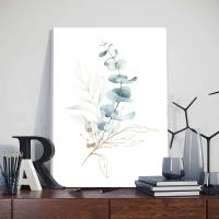 Cuadros de Pared Nórdicos de Agua Colorida en Lienzo con Marcos y Hojas de Planta Sage Verde 3pcs Decoración Moderna para Habitación Arte de Pared con Imágenes de DHROOM Material de Lienzo Sin Marco - details 8