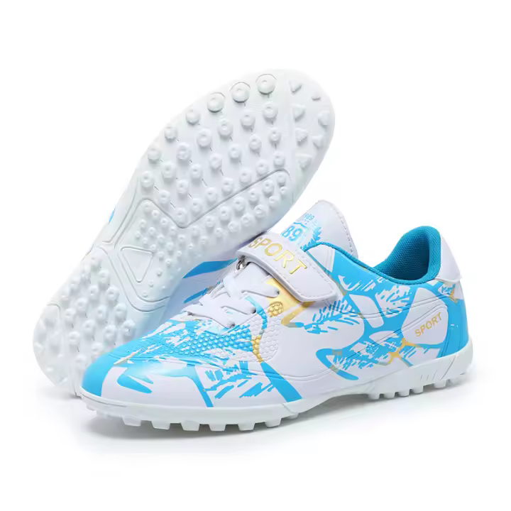 Zapatos deportivos antideslizantes de otoño e invierno Atos de fútbol de cuero para niños - 1