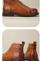 Botas de hombre de caña alta botas de hombre de cuero retro casual zapatos de cuero herramientas - details 4