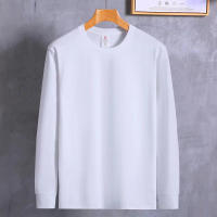 Camisa básica de algodón de manga corta con cordón para hombre, 260g, primavera, tres agujas, Color sólido, para calidez y resistencia al frío - details 3