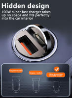 VAORLO-Mini anillo de tracción Invisible para coche, Cargador USB de 100W + tipo C/+ PD30W QC3.0 puerto dual, adaptador de carga de teléfono con Flash súper rápido - details 2