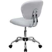 Silla de cromo, blanca, respaldo medio - details 2