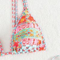 Conjunto de Bikini con estampado Floral para mujer, traje de baño con hebilla de corte alto en la espalda, 2 piezas - details 4