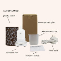 Humidificador de Aire Ultrasonido 100ML con Patrón de Hoja Grande y Pintura Marrón para Aromaterapia y Difusor de Aceites Esenciales Lámpara LED Color Frío - details 6