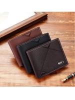 Cartera Bifold Corta para Hombres Cuero Falso Delgada y Negociosa Porta Tarjetas de Credit ID - details 0