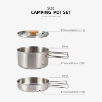 Batería de cocina de acero inoxidable para acampar, hervidor portátil para cocinar al aire libre, hervidor con asa plegable - details 0